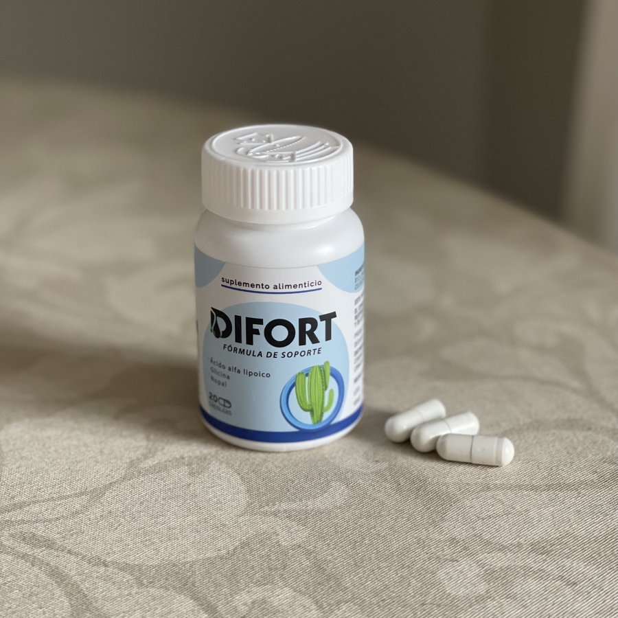 Difort — bote de 20 cápsulas con nopal