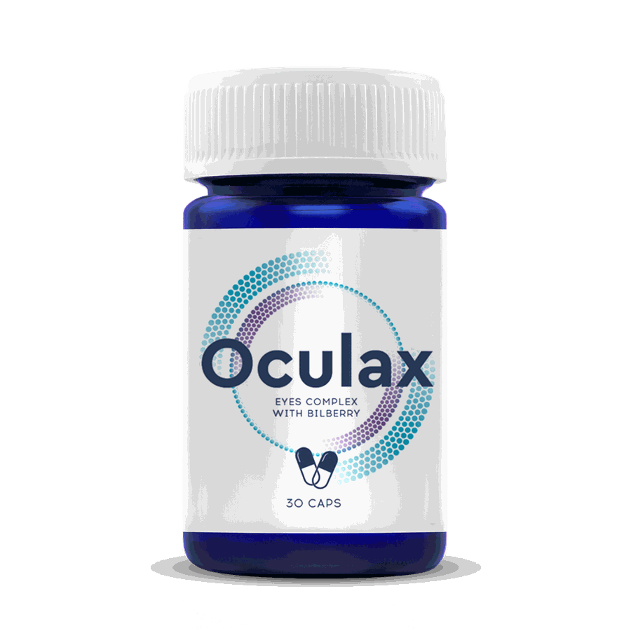 Oculax — bote de cápsulas para la salud visual